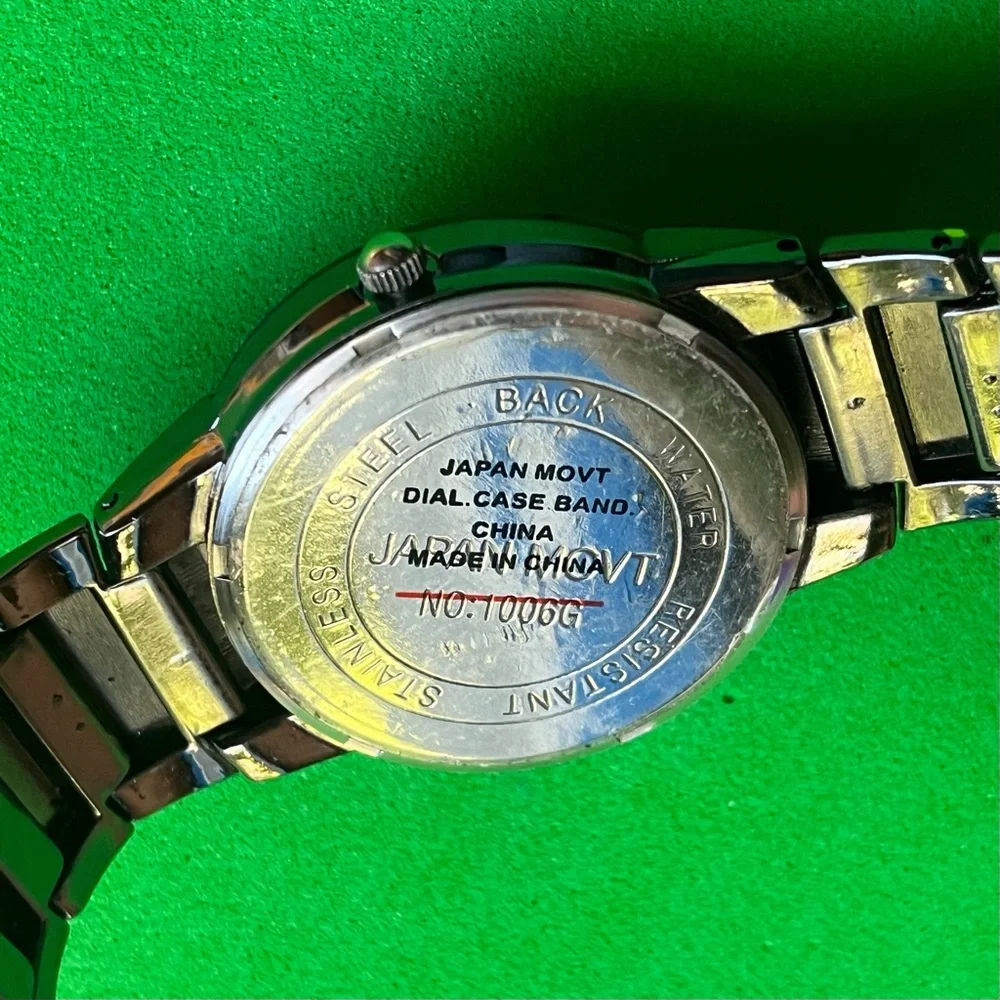 Geneva Hematite Diamond Look Men's Watch